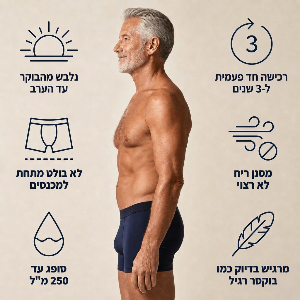 בוקסר מגן | סופג דיסקרטי | הגנה ל-3 שנים