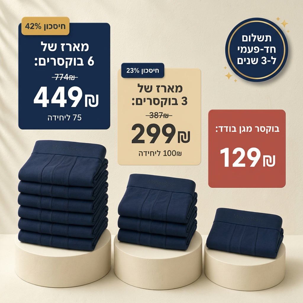בוקסר מגן | סופג דיסקרטי | הגנה ל-3 שנים